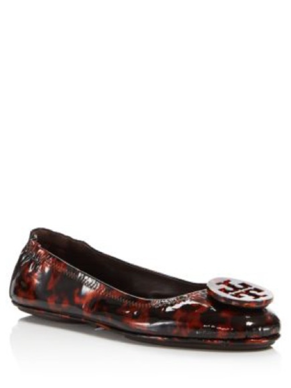 Tory Burch Minnie Patent Leather Tortoise Print ballet flat size 8.5